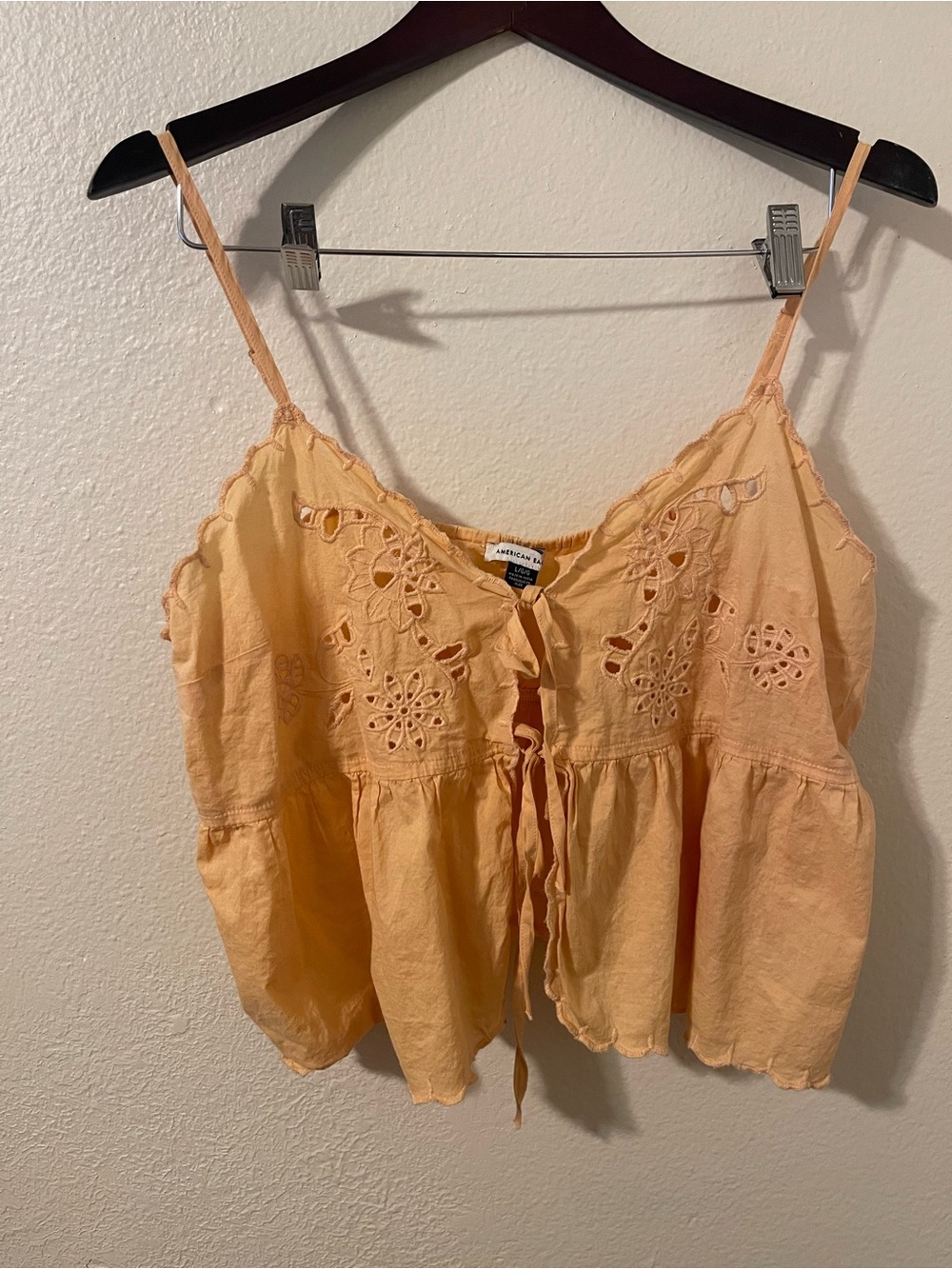 American Eagle Eyelet Tie-Front Camisole